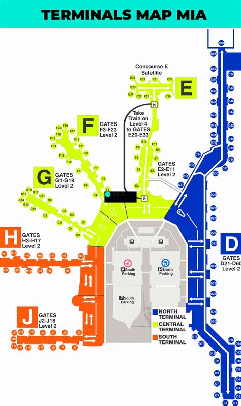 Terminal map airport Miami international airport | Gate Mia