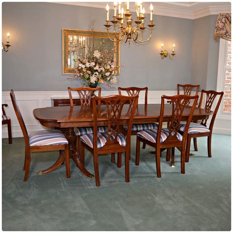 Ethan Allen "Carolyn" Double Pedestal Mahogany Dining Room Set ...