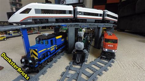 LEGO Train Track Setup! Passenger, Cargo and Steam Trains, with Slopes ...