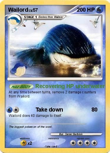 Pokémon Wailord 285 285 - Recovering HP underwater - My Pokemon Card