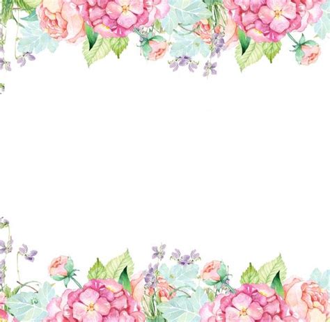 a floral border with pink flowers and green leaves