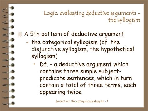 PPT - Logic: evaluating deductive arguments - the syllogism PowerPoint ...