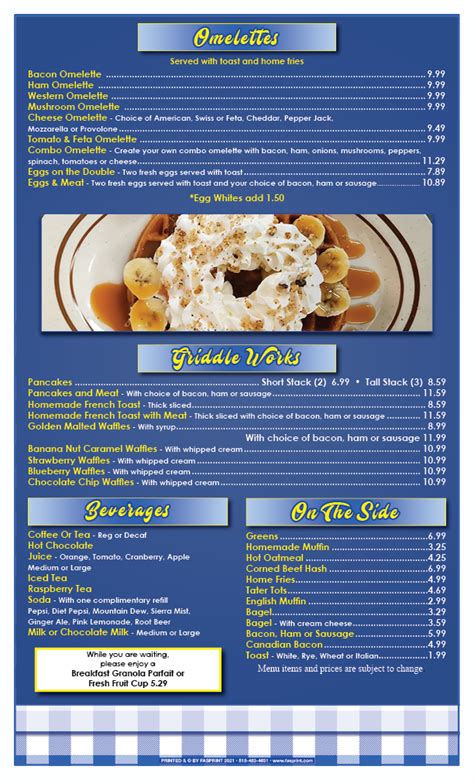 Boulevard Diner Breakfast Menu2 | Fasprint Menus