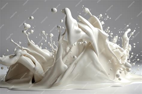 Premium AI Image | A white and black image of a splash of milk and a ...