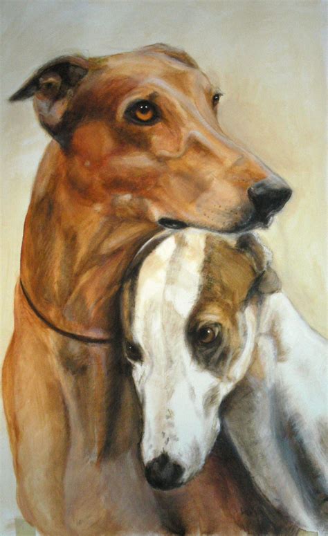 Fritzen greyhounds - acrylic on canvas Painting by Lucilla Bollati ...