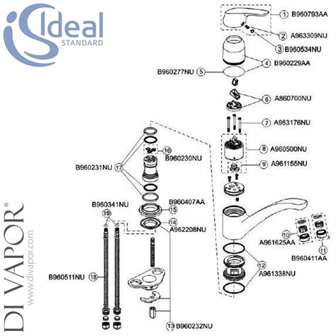 Ideal Standard Capo Sink Mixer Kitchen Tap Spare Parts - IDL DV 177