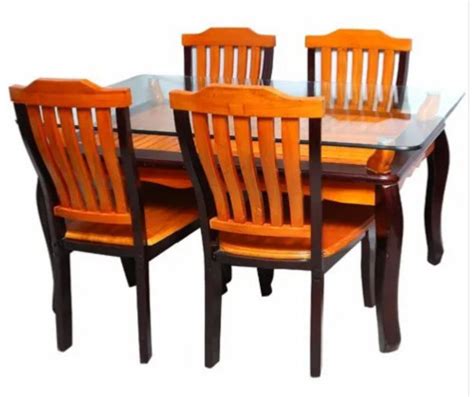 Solid Wood Eco Friendly Home Furniture Polished Dining Table Set at ...