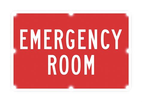 TAPCO LED Notice Sign, Sign Legend Emergency Room, Basic Power Source ...