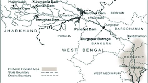 Tributaries and the gauging sites of Damodar basin. | Download ...