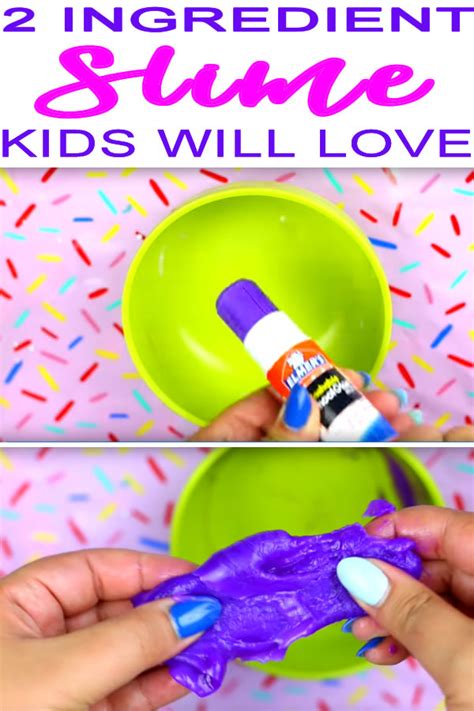 DIY 2 Ingredient Slime Recipe | How To Make Homemade No Borax Slime