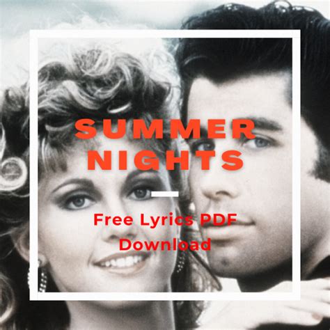 Summer Nights Lyrics - Summer Nights (from "Grease" Soundtrack)