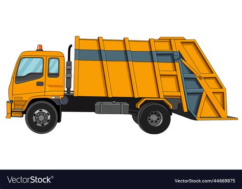 Recycling truck cartoon Royalty Free Vector Image