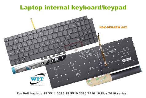 Laptop internal keyboard/keypad for 15.6" Dell Inspiron 15 5510 5515 ...