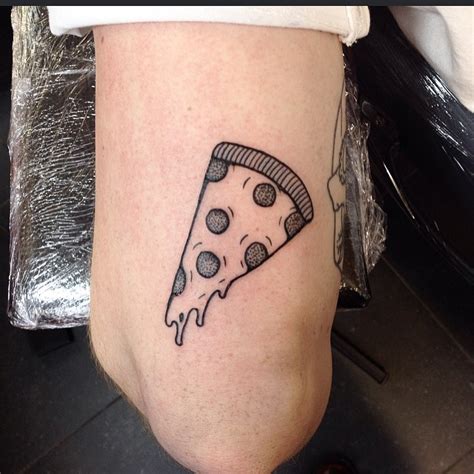 Black and grey slice of pizza tattoo - Tattoogrid.net