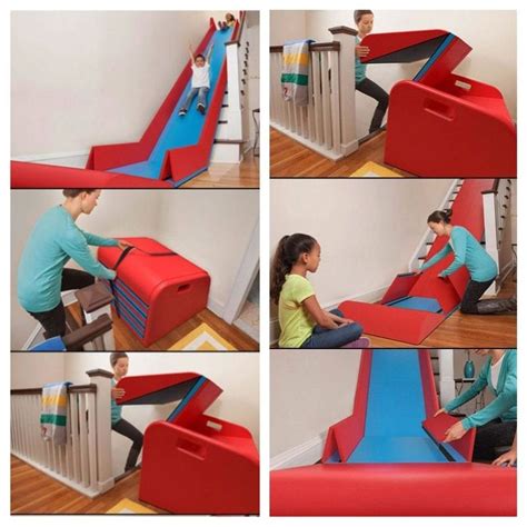 The Sliderider Foldable Indoor Stairs Slide –... | Stair slide, Indoor ...