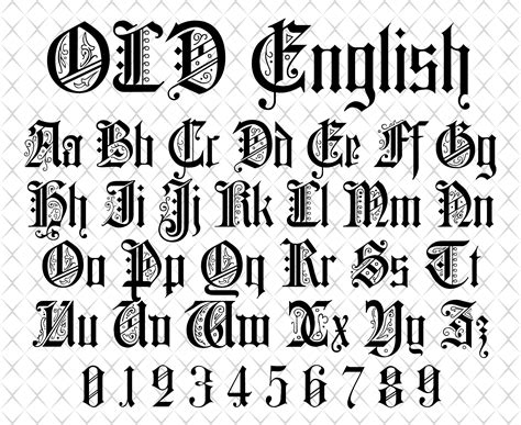 Old English font svg Old English script Old English monogram svg Font ...