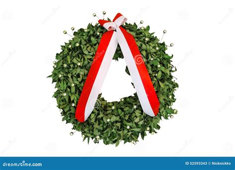 Laurel Wreath with a Commemorative Ribbon Isolated on White Stock Image ...