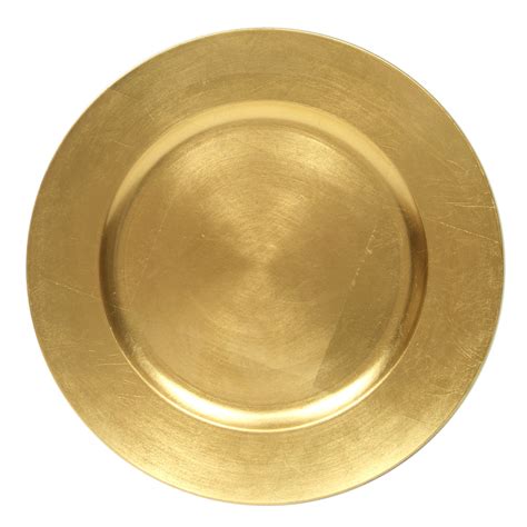 Case of 24 Gold Round Charger Plates - EventsWholesale.com