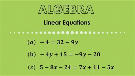 Linear Equations And Expressions