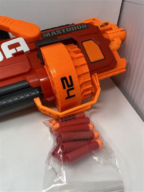 Nerf N-Strike Mega Mastodon Blaster Hardly Used 15 Darts Included ...