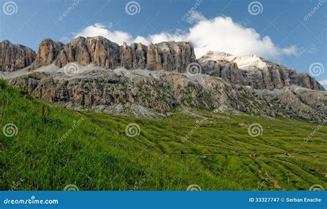 Dolomites mountain range stock image. Image of nature - 33327747