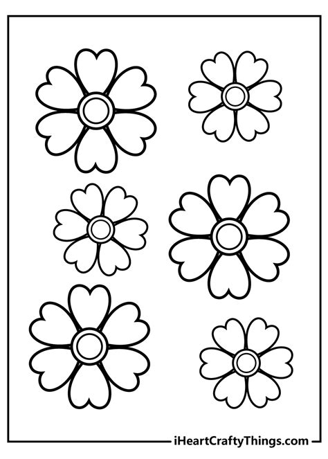 Simple Flowers Coloring Page