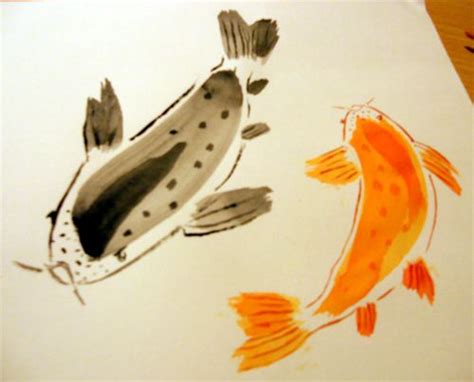 Chinese brush painting | Koi | by Liz Hudson