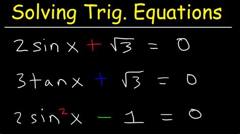 Solving Trigonometric Equations By Finding All Solutions - YouTube