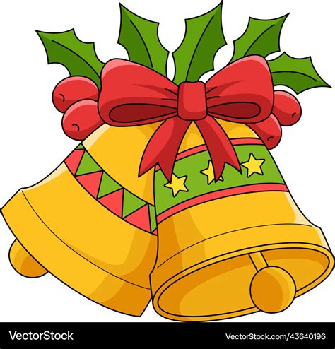 Christmas bell cartoon colored clipart Royalty Free Vector