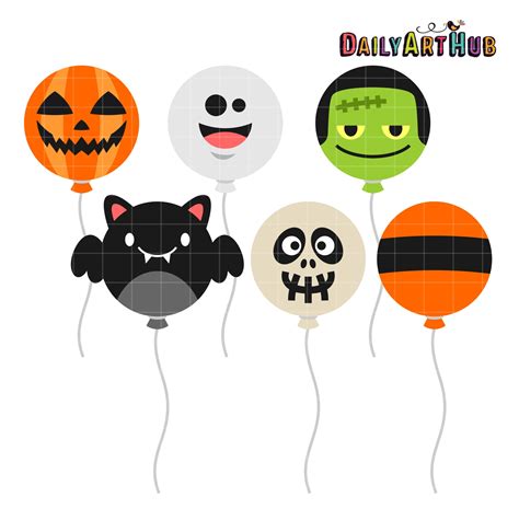 Halloween Balloons Clip Art Set – Daily Art Hub // Graphics, Alphabets ...