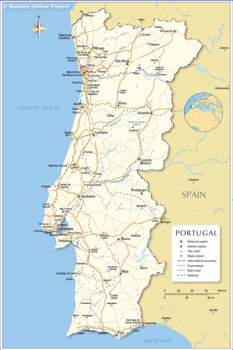 Political Map of Portugal - Nations Online Project