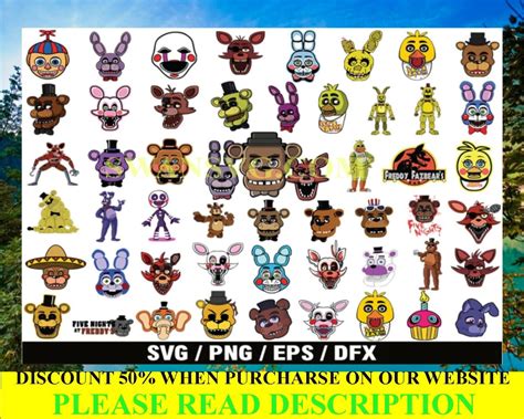 320 FNAF Bundle Svg, FNAF Svg, Five Nights at Freddy's Set, Freddy's ...