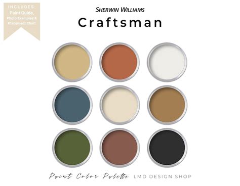 Craftsman Sherwin Williams Paint Color Palette Home Color - Etsy