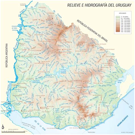 Mapas del Uruguay. Mapa Hidrografico. Enciclopedia online gratis.