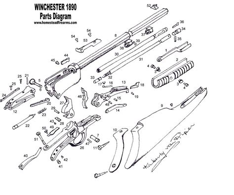 Winchester Model 1890 Schematic | Parts Diagram - Winchester 1890 ...