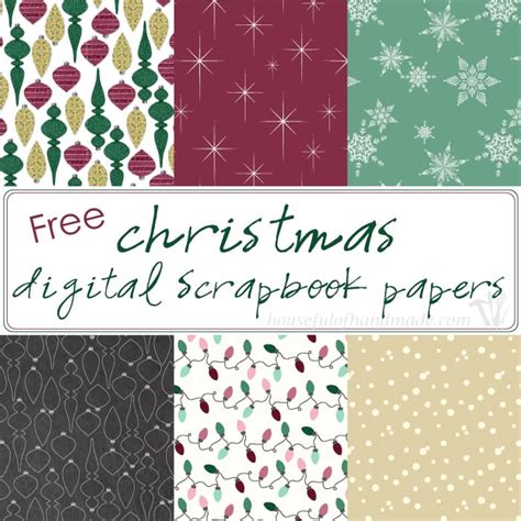 Free Christmas Digital Scrapbook Paper - Houseful of Handmade