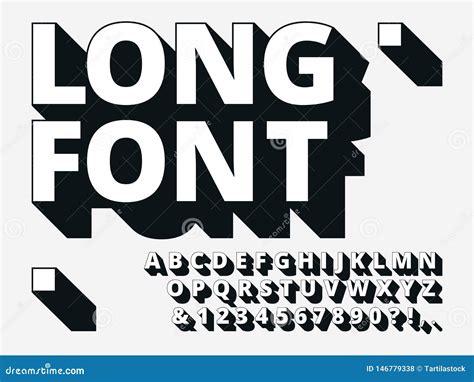 Long Shadow Font. Retro Boldness 3d Alphabet, Old Bold Type and Vintage ...