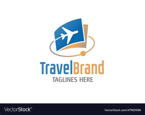 Creative design world travel logo Royalty Free Vector Image