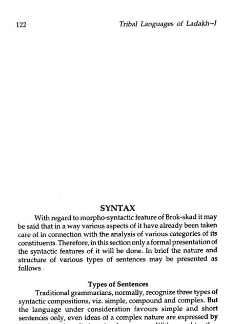 Tribal Language of Ladakh | Sentence (Linguistics) | Phrase