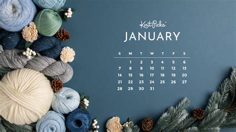 Free Downloadable January 2024 Calendar - The Knit Picks Staff Knitting ...