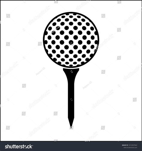 Golf Ball On Tee Icon Vector Art Illustration #Ad , #affiliate, #Tee# ...