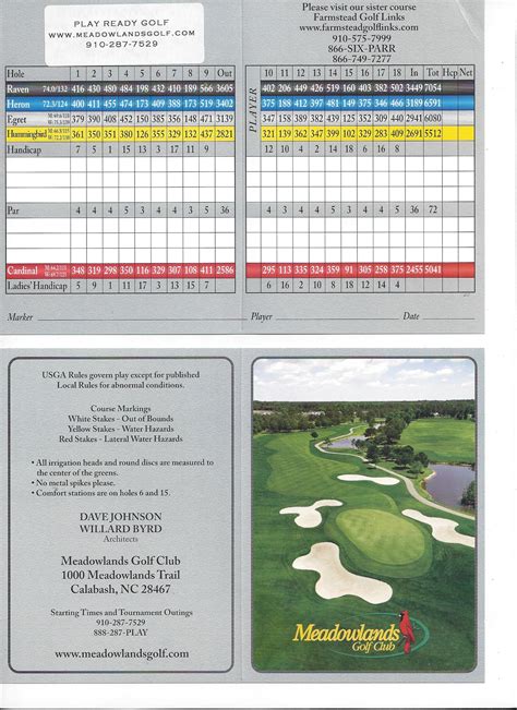 Scorecard | Meadowlands Golf Club