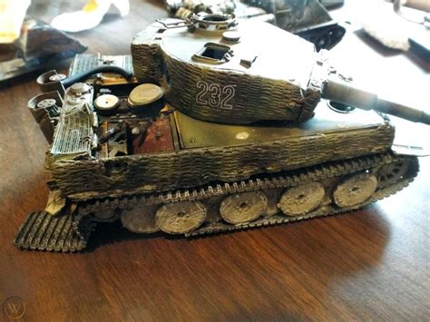 1/35 DESTROYED KNOCKED OUT TIGER TANK WW2 EASTERN FRONT BUILT WEATHERED ...