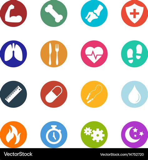 Health and fitness icons collection Royalty Free Vector