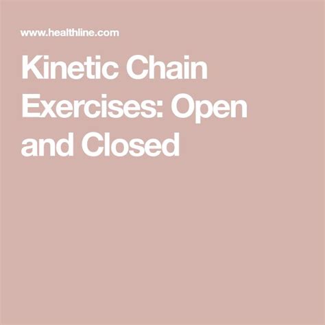 Kinetic Chain Exercises | Exercise, Kinetic, Chain