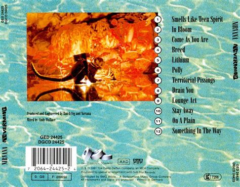 Back cover of « Nevermind » by Nirvana, 1991 : r/AlbumArtPorn