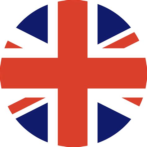 United Kingdom flag round icon. UK flag symbol. Official color scheme ...