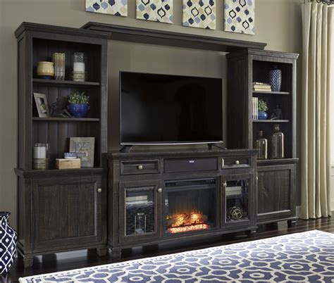 Townser Waxy Grayish Brown Large Entertainment Wall unit from Ashley ...