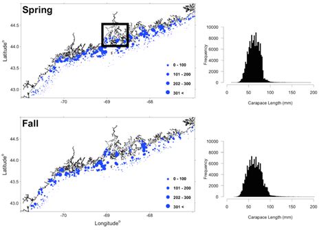 Spatial distribution of standardized Homarus americanus abundance and ...