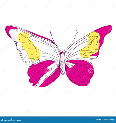 Morpho Helena Butterfly Childish Illustration Stock Vector ...